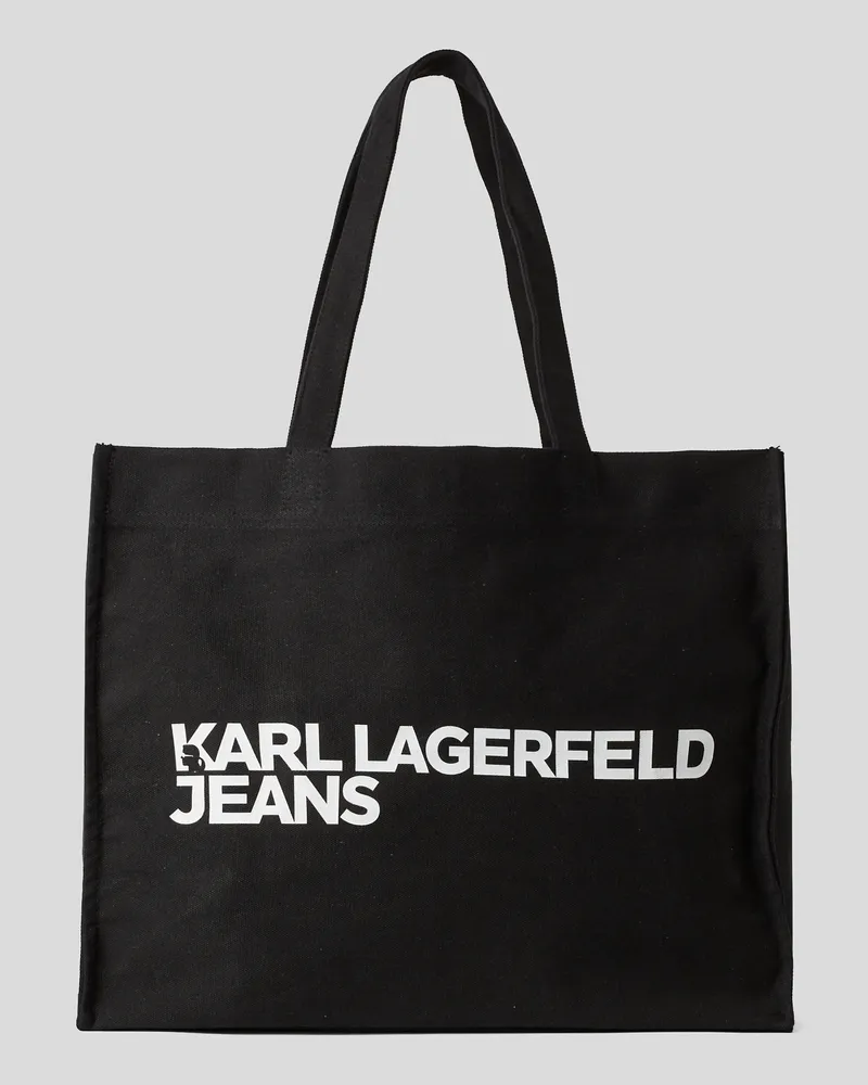 Karl Lagerfeld Stofftasche Mit Logo, Frau, Schwarz, Größe Schwarz
