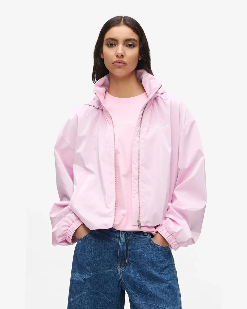Karl Lagerfeld Glänzende Kapuzenjacke, Damen, Bonbon, Größe Bonbon