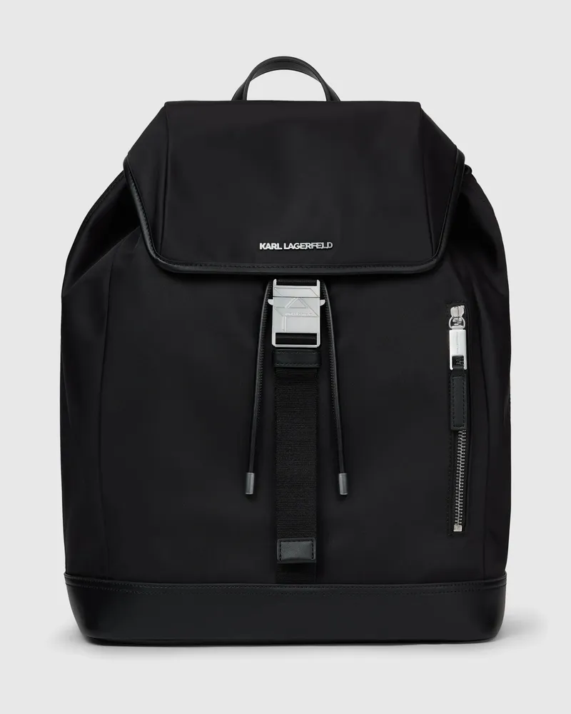 Karl Lagerfeld K/nylon Rucksack Mit Schnalle, Herren, Schwarz, Größe Schwarz