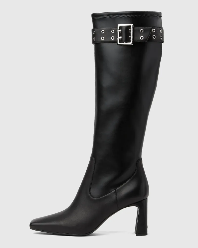 Karl Lagerfeld Kati Kniehohe Stiefel Mit Schnalle, Damen, Verwaschenes Mittelblau, Größe Verwaschenes