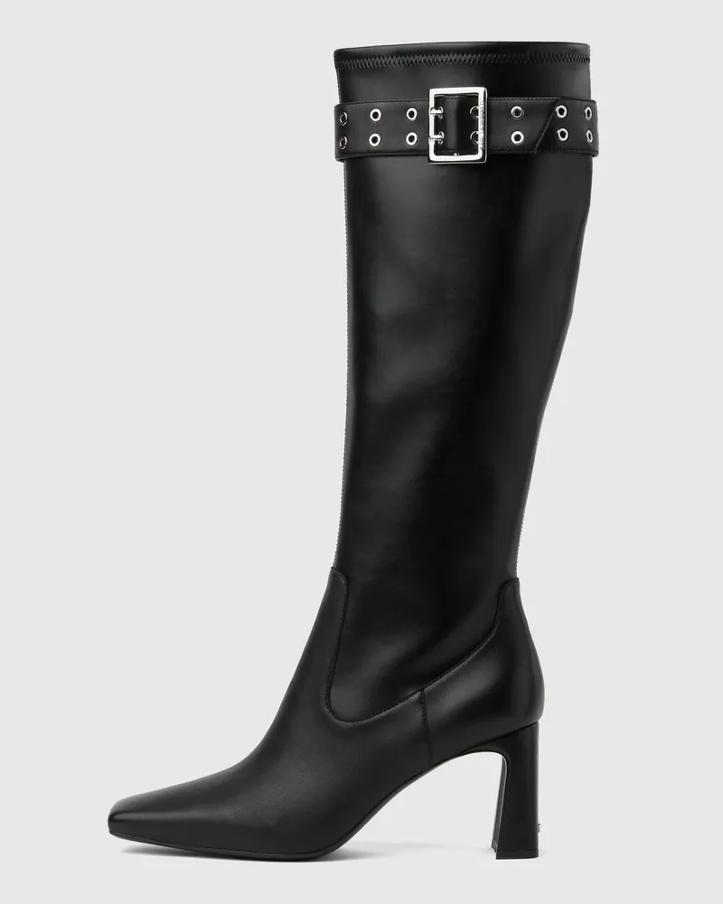 Karl Lagerfeld Kati Kniehohe Stiefel Mit Schnalle, Damen, Verwaschenes Mittelblau, Größe Verwaschenes