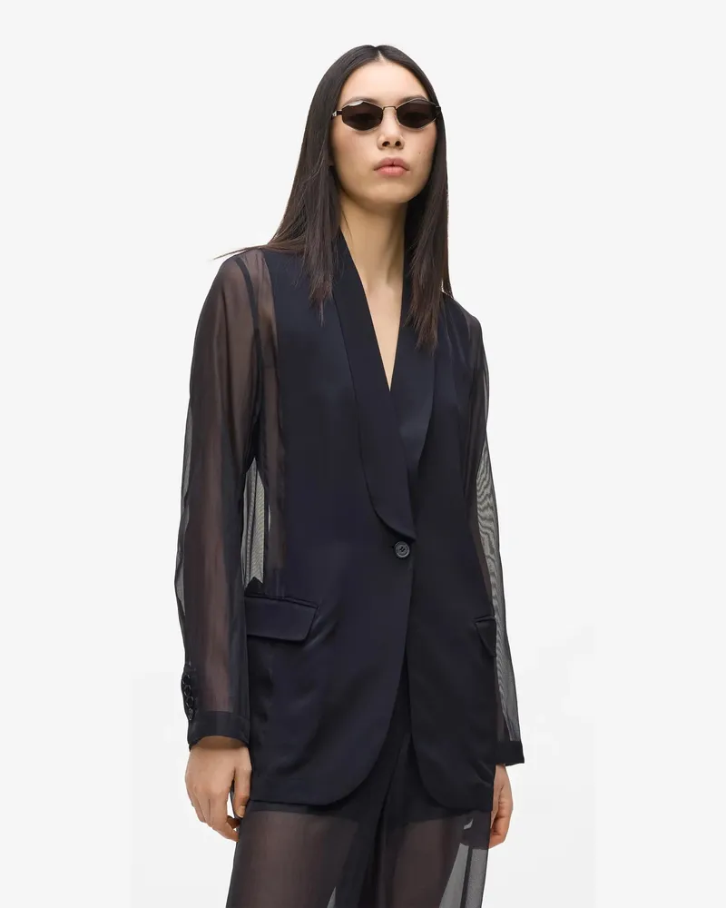 Karl Lagerfeld Organza-blazer, Female, Schwarz, Size Black