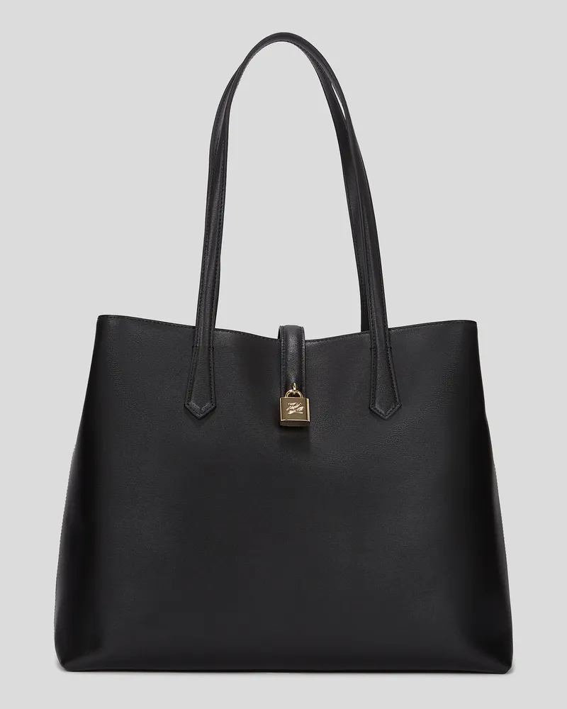 Karl Lagerfeld K/autograph Mittelgrosse Tote-bag Mit Schloss, Frau, Schwarz/Gold, Größe Schwarz