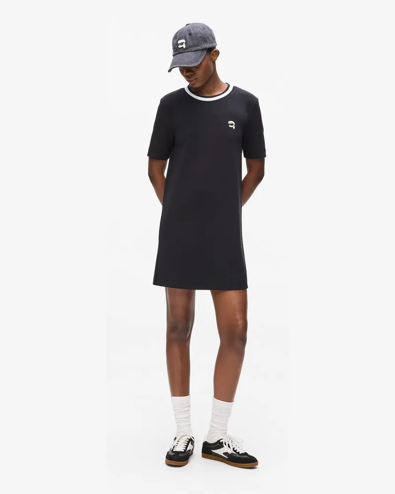 Karl Lagerfeld Ikon T-shirt-kleid, Damen, Schwarz, Größe Schwarz