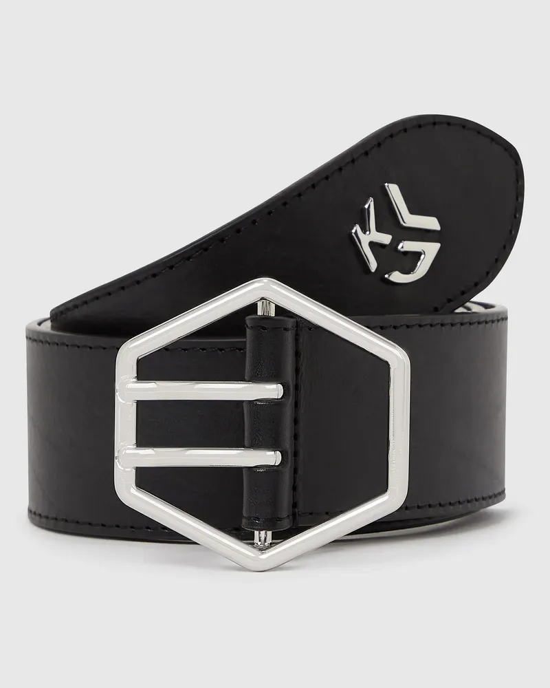 Karl Lagerfeld Gürtel Mit Sechseckiger Schließe, Damen, Schwarz, Größe Schwarz