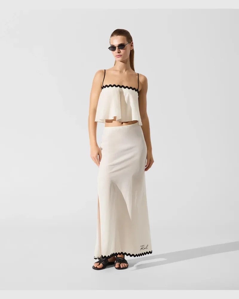 Karl Lagerfeld Signature Strandrock Mit Muscheldesign, Damen, Cannoli Creme, Größe Cannoli