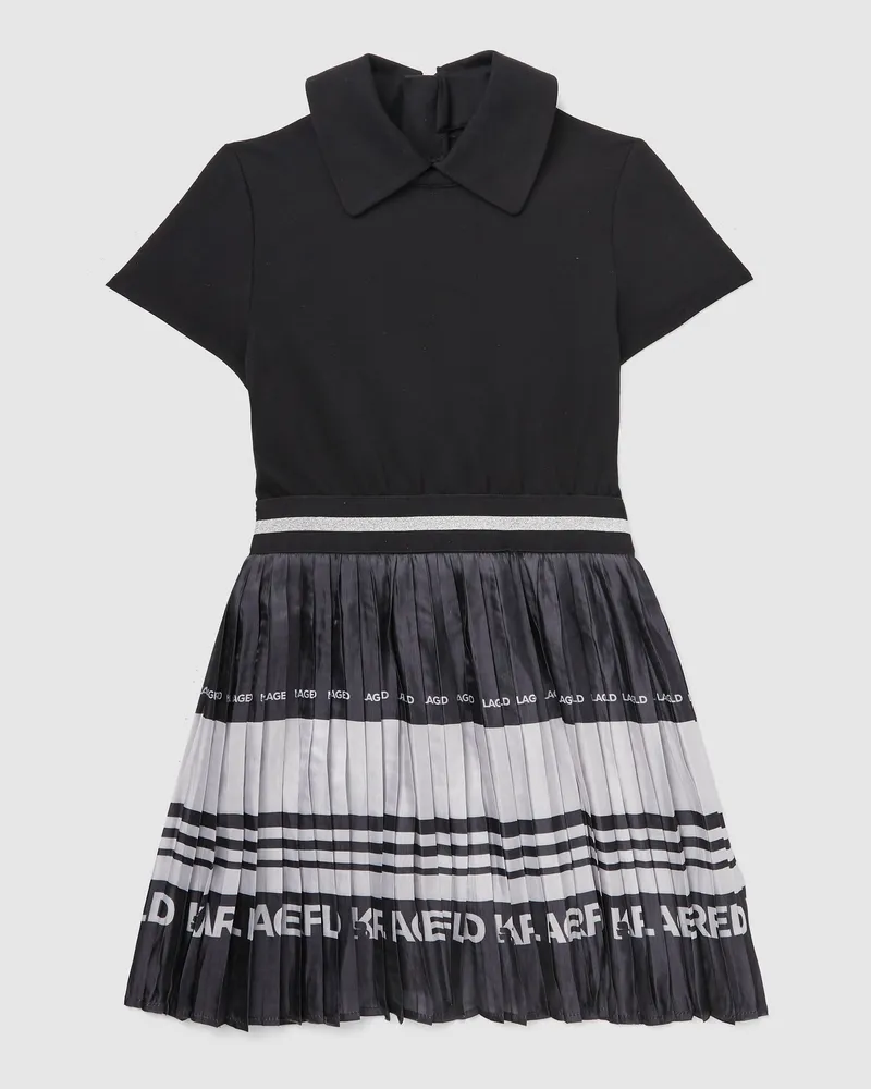 Karl Lagerfeld Plissiertes Kleid Für Mädchen, Schwarz, Größe Schwarz