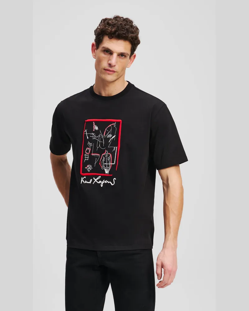 Karl Lagerfeld Karl Series T-shirt, Herren, Schwarz, Größe Schwarz