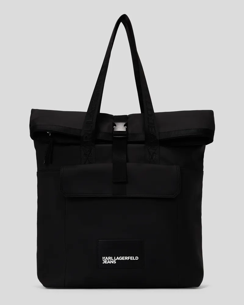 Karl Lagerfeld Tote-bag Mit Rollrand, Mann, Schwarz, Größe Schwarz