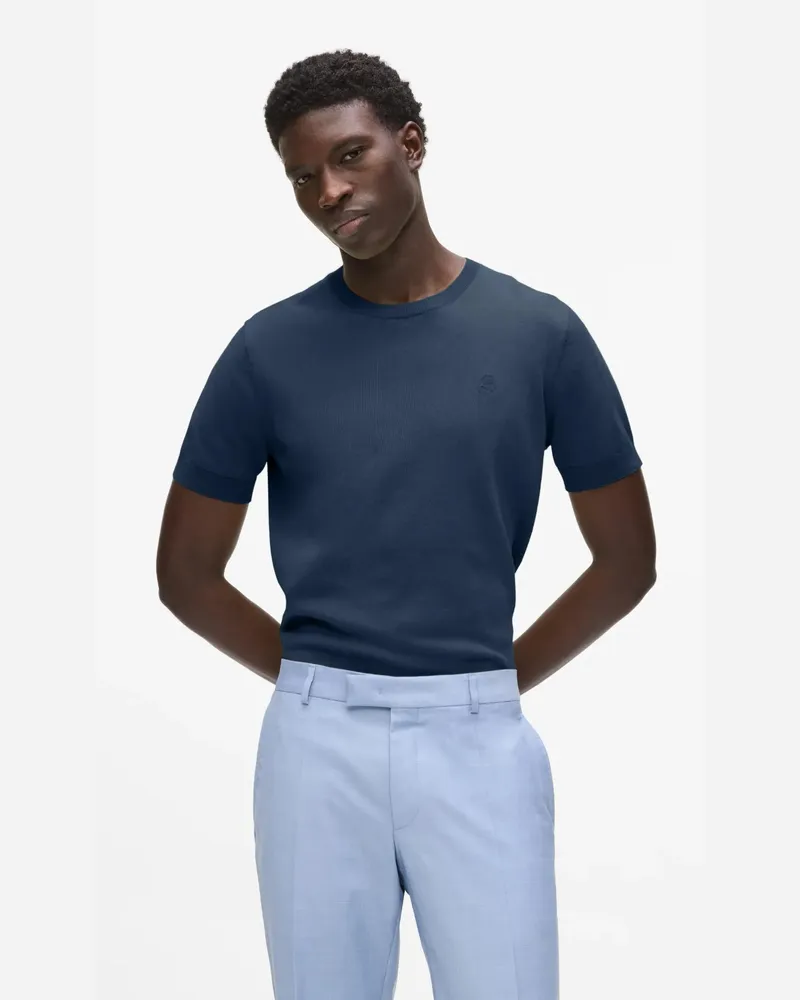 Karl Lagerfeld Kurzärmeliger Pullover, Herren, Marineblau, Größe Marineblau