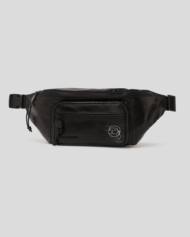 Karl Lagerfeld Ikon gürteltasche Aus Bauschigem Nylon, Mann, Schwarz, Größe Schwarz