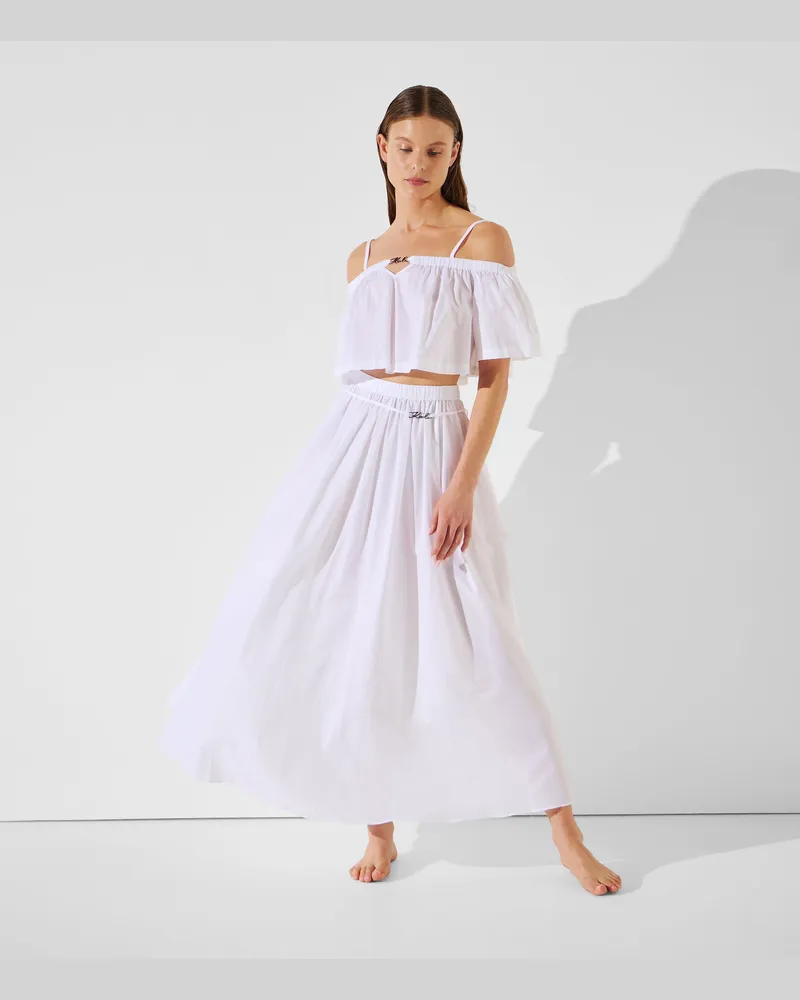 Karl Lagerfeld K/signature Strand-maxirock, Damen, Weiss, Größe Weiss