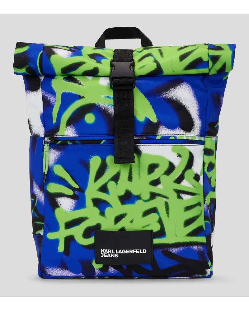 Karl Lagerfeld Klj x crapule2000 Rolltop-rucksack, Mann, Graffiti -muster Graffiti