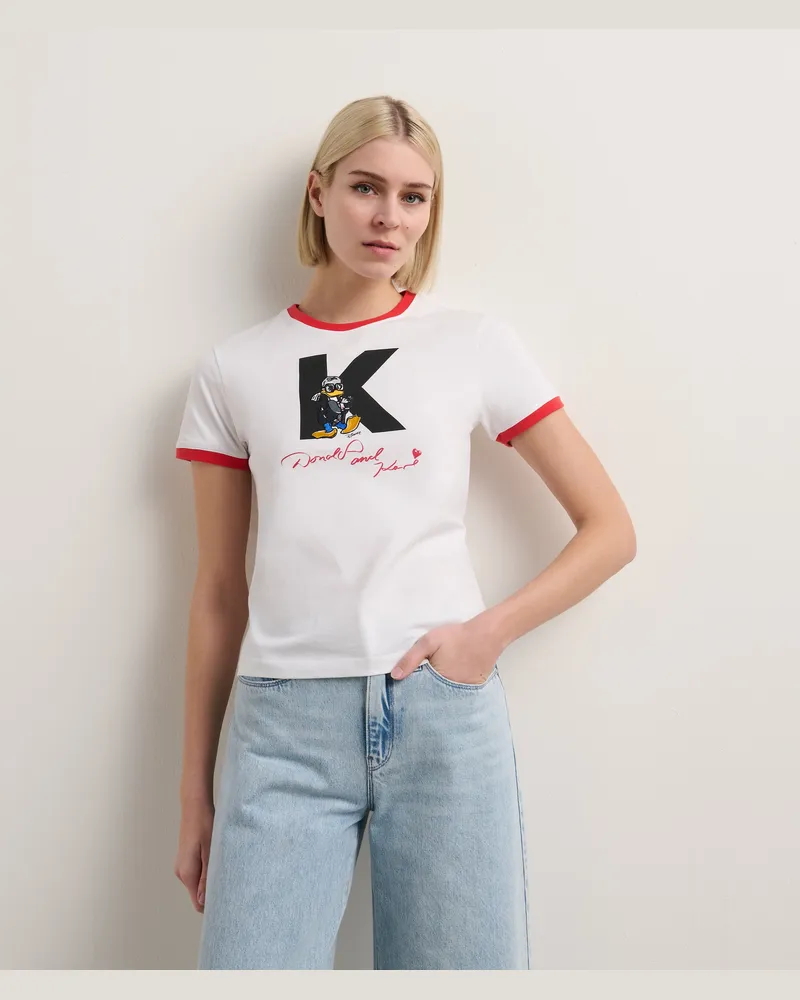 Karl Lagerfeld Disney X Kl T-shirt Mit Initiale, Damen, Weiss, Größe Weiss