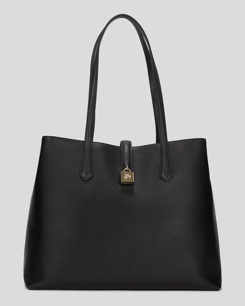 Karl Lagerfeld K/autograph Mittelgroße Tote-bag Mit Schloss, Damen, Schwarz/gold, Größe Schwarz
