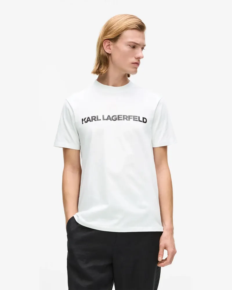 Karl Lagerfeld T-shirt Mit Logo, Herren, Weiss, Größe Weiss