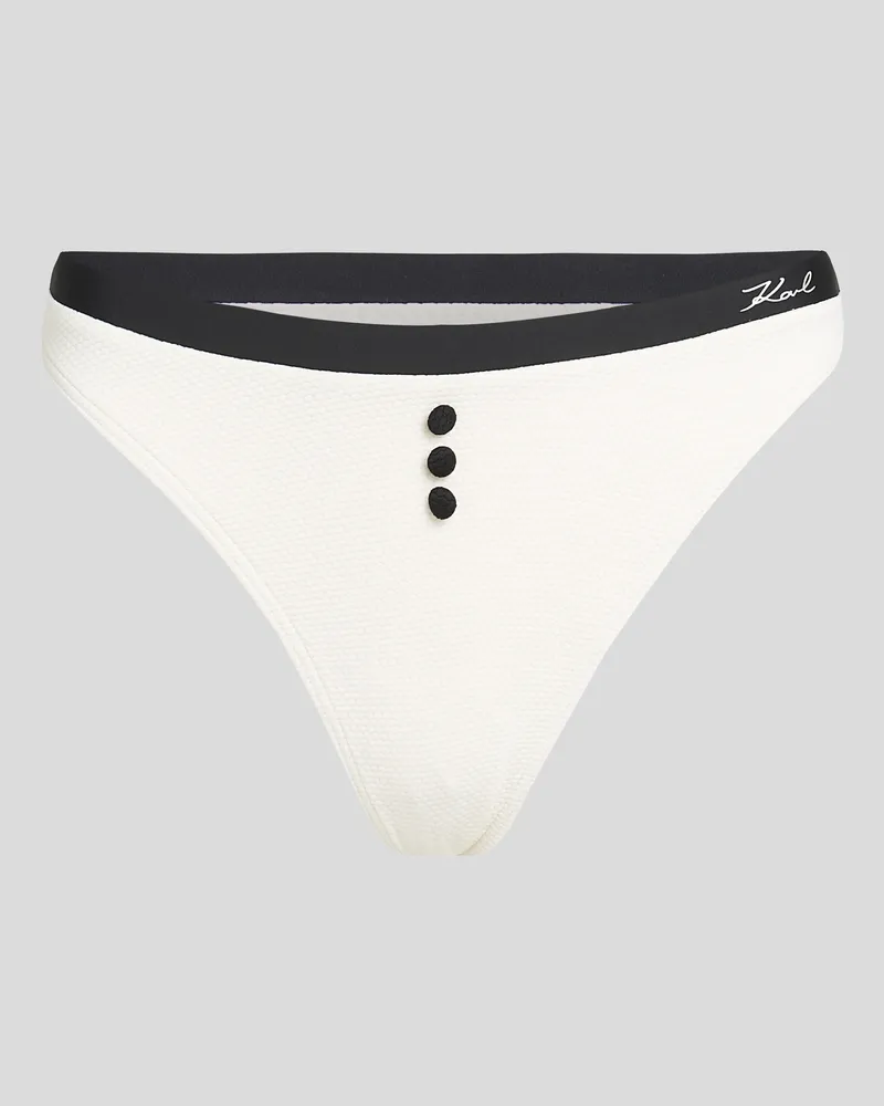 Karl Lagerfeld Monochromes Bikini-höschen, Frau, Cannoli Creme-Schwarz, Größe Cannoli