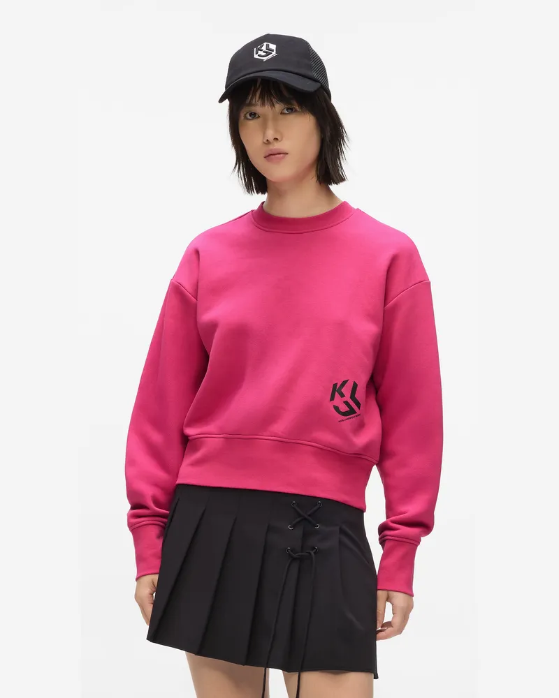 Karl Lagerfeld Sweatshirt Mit Monogramm, Damen, Very Berry, Größe Very