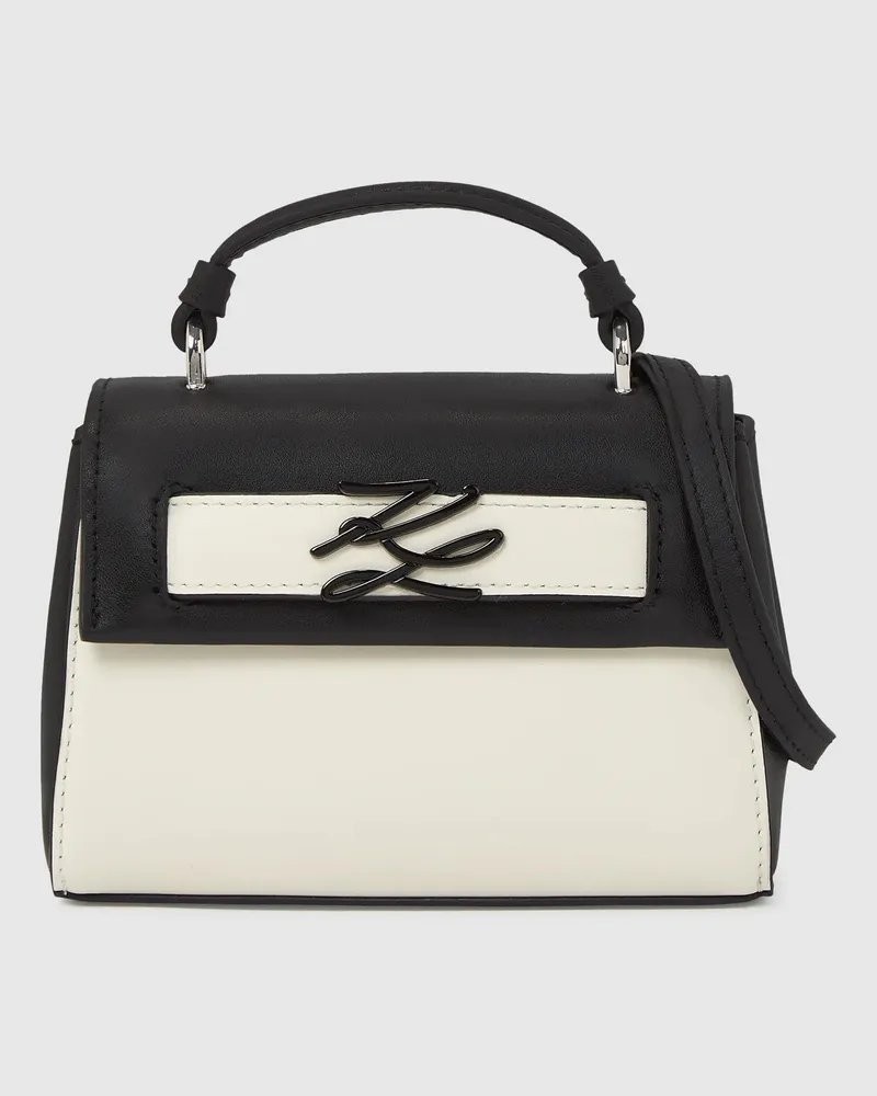 Karl Lagerfeld K/autograph Nano-color-block-tasche, Damen, Schwarz/weiss, Größe Schwarz