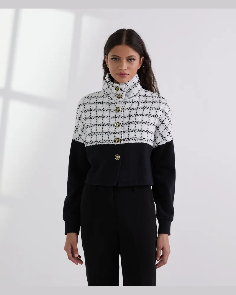 Karl Lagerfeld Sweatjacke Aus Bouclé, Frau, Schwarz, Größe Schwarz