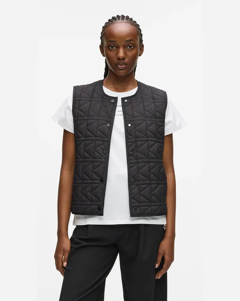 Karl Lagerfeld Leichte Steppweste, Damen, Schwarz, Größe Schwarz