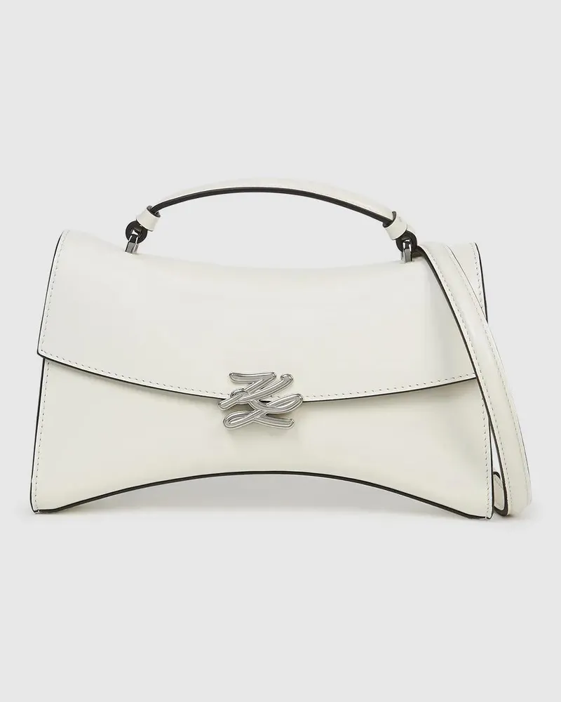 Karl Lagerfeld K/autograph Twist Henkeltasche, Damen, Off White, Größe Off