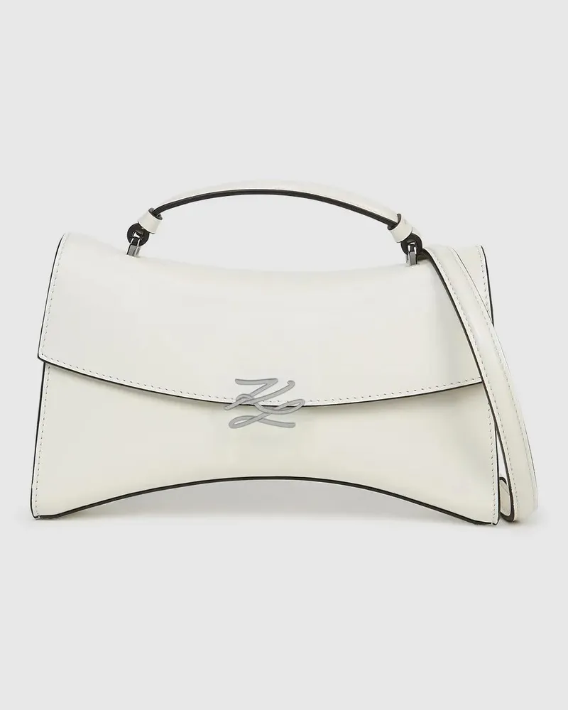Karl Lagerfeld K/autograph Twist Henkeltasche, Damen, Off White, Größe Off