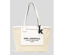 Rue st-guillaume Grosse Tote-bag aus Bast, Frau, Off White