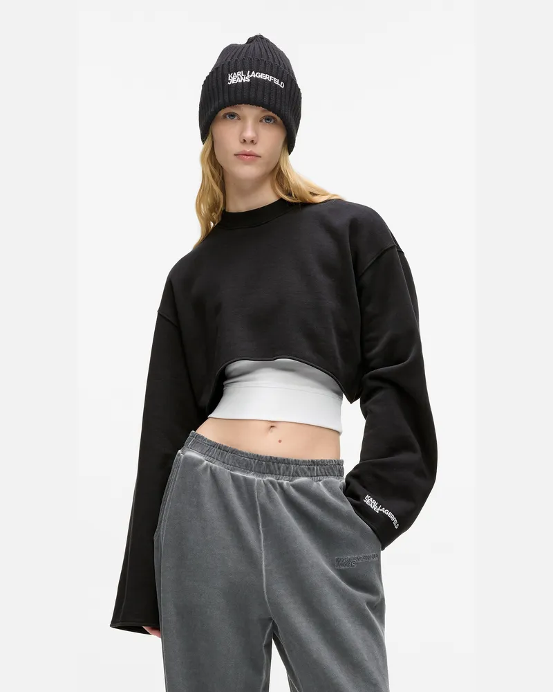 Karl Lagerfeld Lagen-sweatshirt, Damen, Weiss/schwarz, Größe Weiss