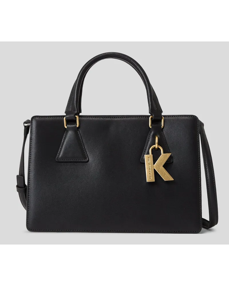 Karl Lagerfeld K/lock mittelgrosse Tasche mit Tragegriff, Frau, Schwarz Schwarz