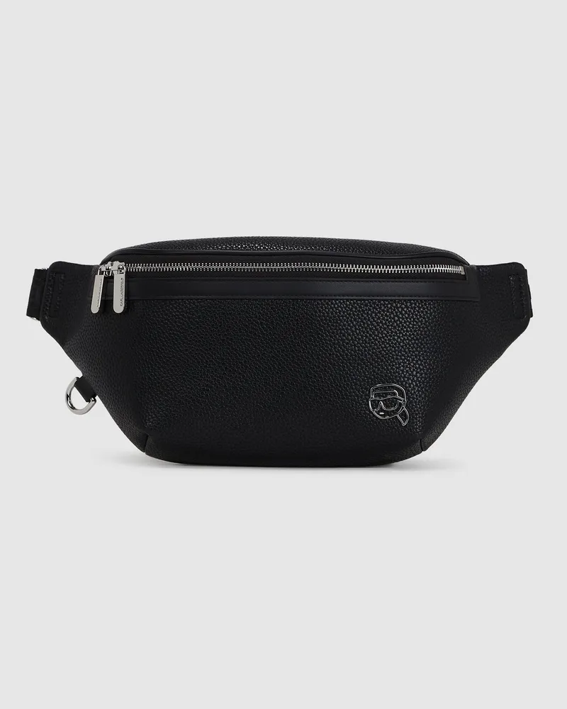 Karl Lagerfeld Ikon Outline Gürteltasche, Herren, Schwarz, Größe Schwarz