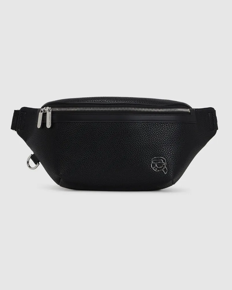 Karl Lagerfeld Ikon Outline Gürteltasche, Mann, Schwarz, Größe Schwarz