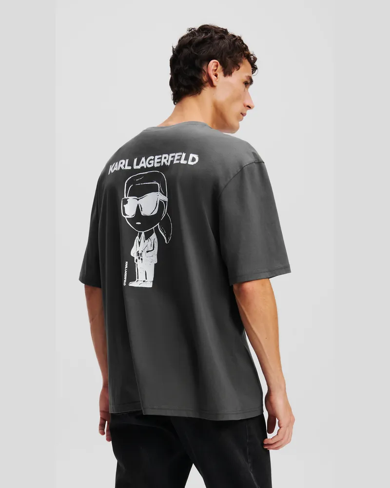 Karl Lagerfeld Ikon t-shirt, Mann, Asphalt, Größe Asphalt