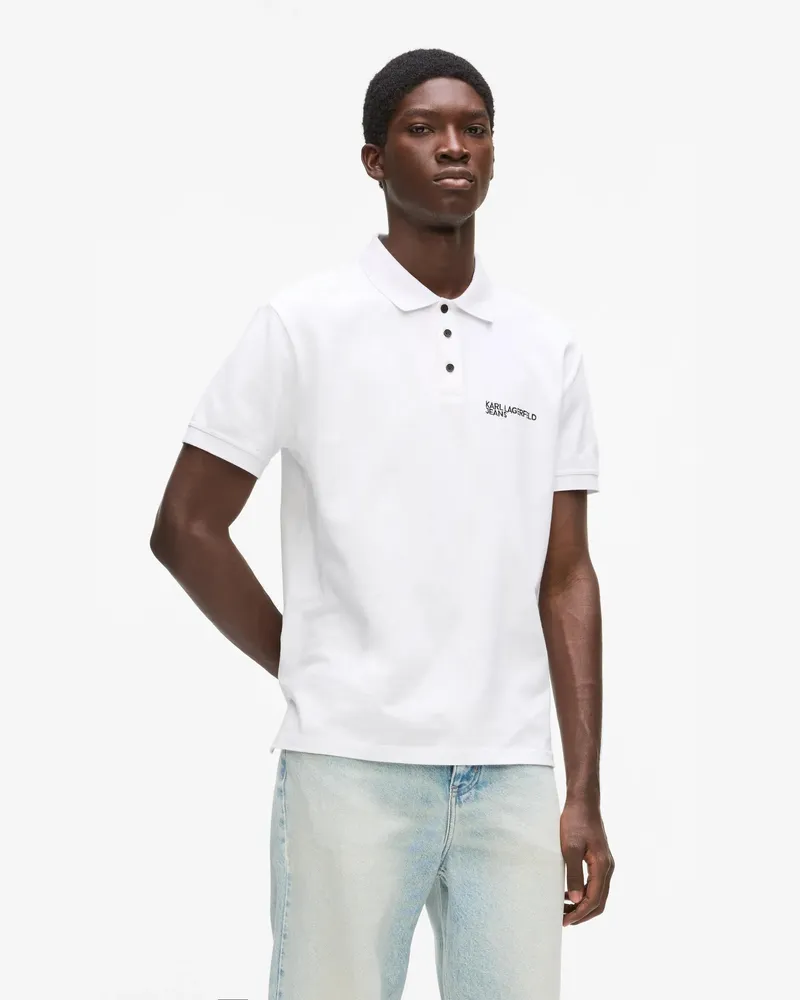 Karl Lagerfeld Polohemd Mit Logo, Male, Weiss, Size White