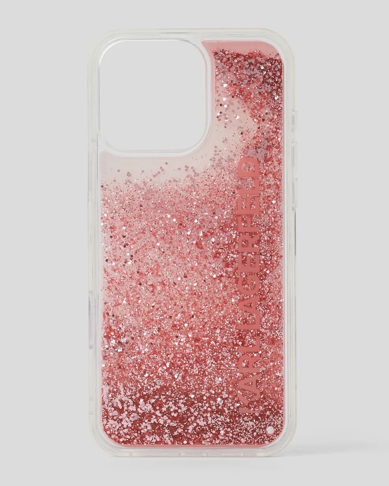 Karl Lagerfeld Glitzernde Schutzhülle Für Iphone 16 pro max Mit Logo, Frau, Pink, Größe Pink
