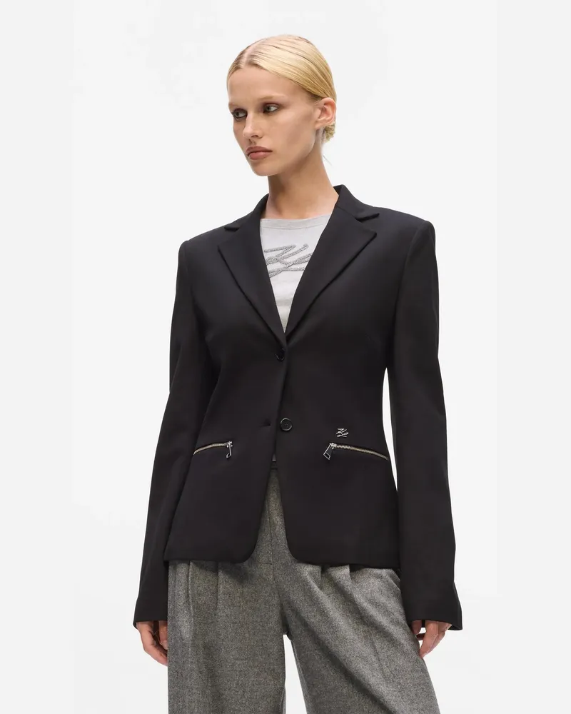 Karl Lagerfeld Punto-jacke, Damen, Schwarz, Größe Schwarz