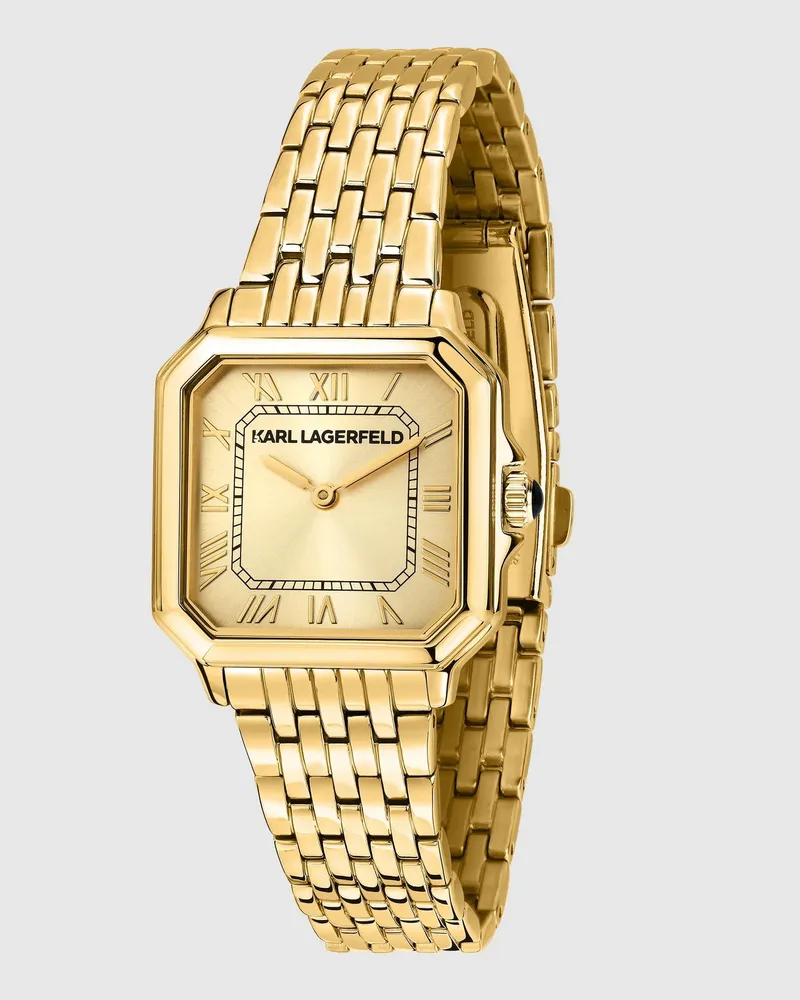 Karl Lagerfeld Quadratische Goldene Armbanduhr Mit Logo, Damen, Gold, Größe Gold