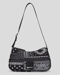 Karl Lagerfeld Klj urban Schultertasche aus Nylon, Frau, Aop Bandana Schwarz Aop