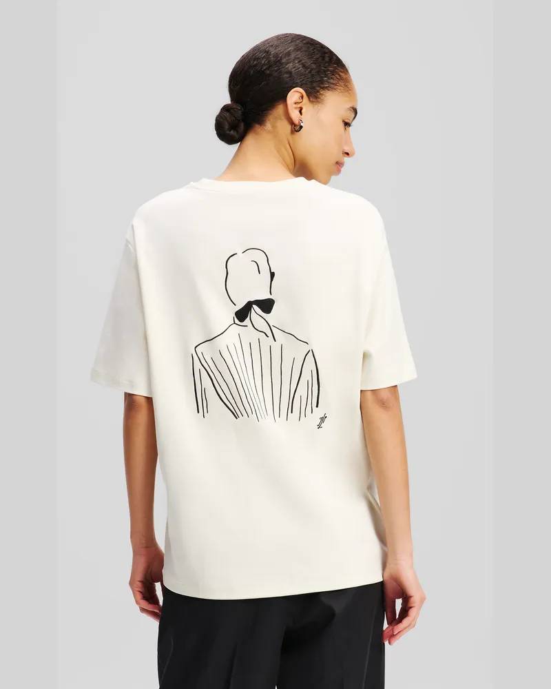 Karl Lagerfeld Kl X Jorge Parra Oversized-t-shirt, Frau, Cannoli Creme, Größe Cannoli