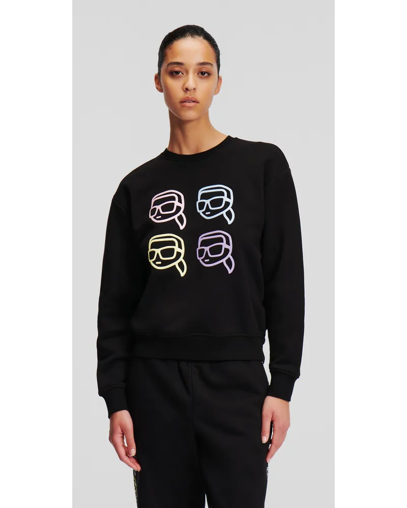 Karl Lagerfeld K/ikonik-sweatshirt mit Silhouette-motiv, Frau, Schwarz Schwarz