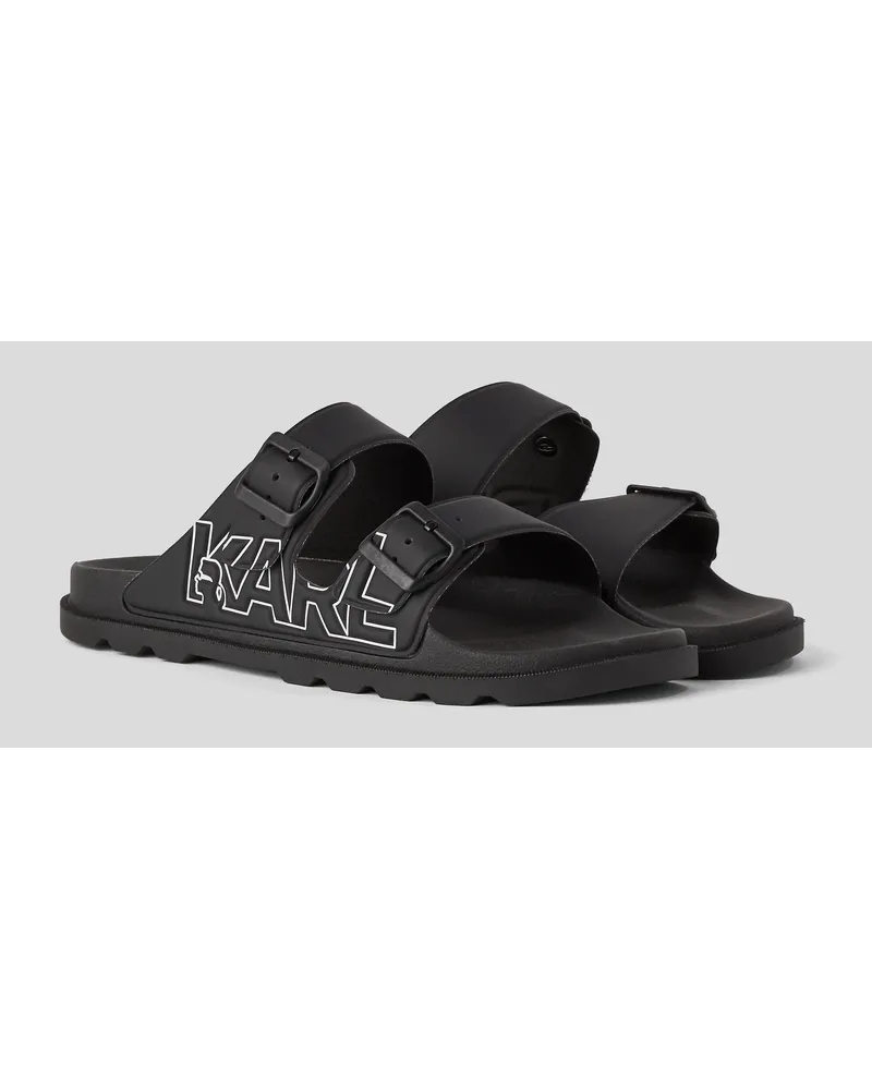 Karl Lagerfeld Kondo tred-sandalen mit Zwei Riemen, Mann, Schwarz Schwarz