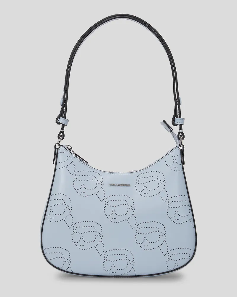 Karl Lagerfeld Ikon Schultertasche Mit Lochmuster, Frau, Kentucky Blau, Größe Kentucky