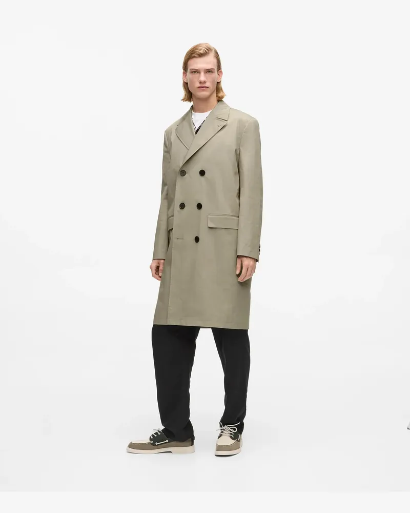 Karl Lagerfeld Zweireihiger Mantel, Herren, Sonnenlicht, Größe Sonnenlicht