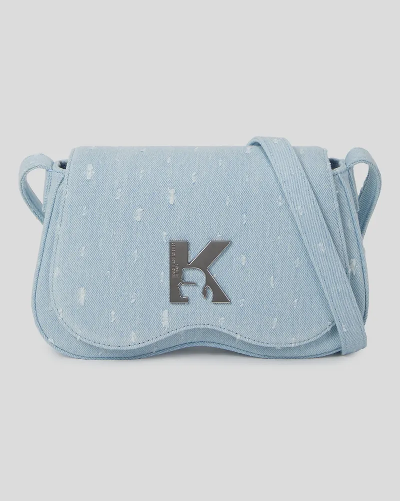 Karl Lagerfeld Sonnenbrillen-umhängetasche Mit Bouclé, Frau, Washed Blue Boucle, Größe Washed