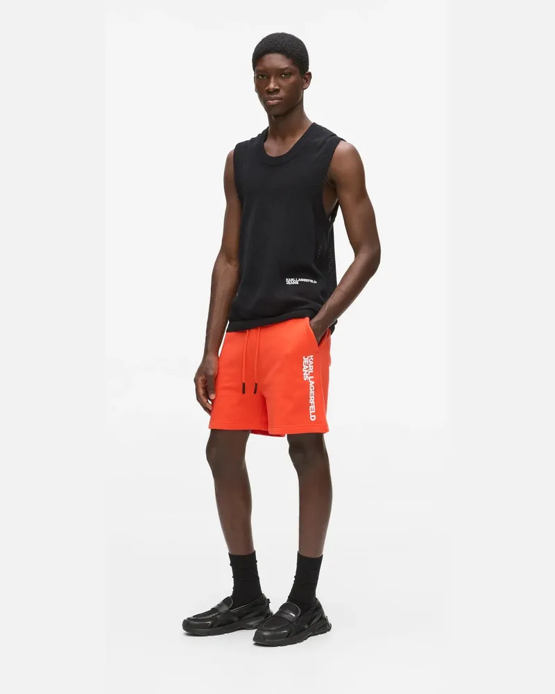 Karl Lagerfeld Sweatshorts Mit Logo, Herren, Schwarze Streifen, Größe Schwarze