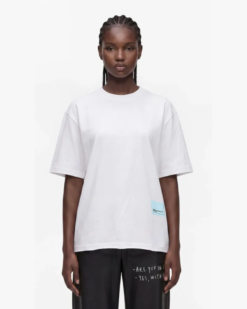Karl Lagerfeld Lockeres Klj X Pietro Terzini T-shirt, Damen, Weiss, Größe Weiss