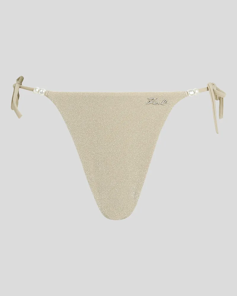 Karl Lagerfeld Schimmerndes Bikini-höschen, Damen, Champagne, Größe Champagne