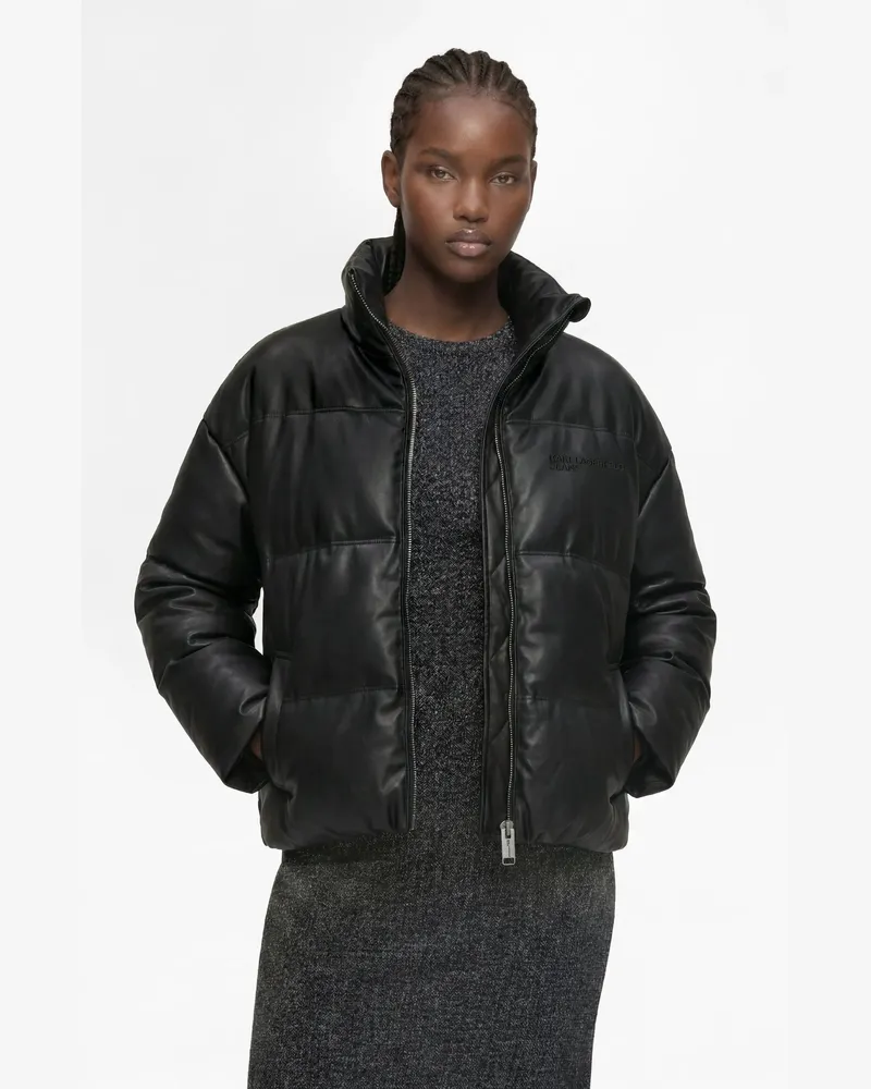 Karl Lagerfeld Steppjacke Aus Kunstleder, Damen, Schwarz, Größe Schwarz
