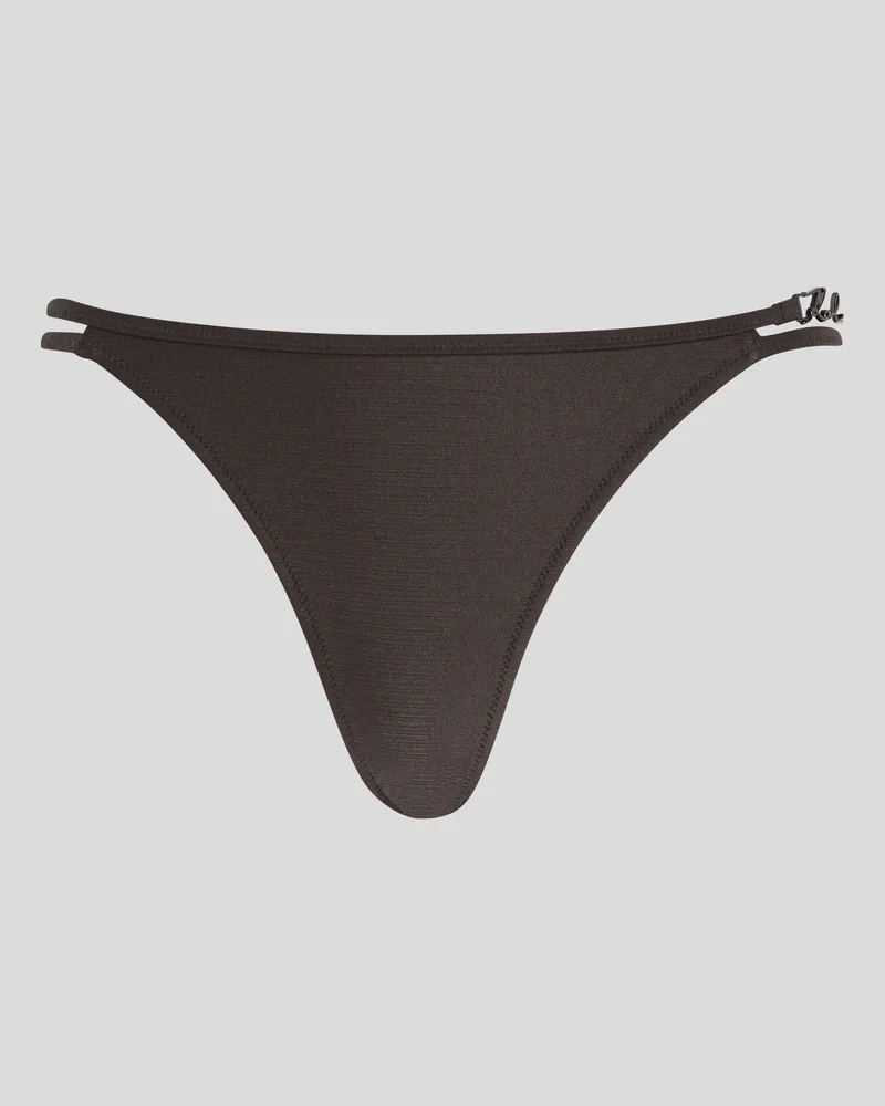 Karl Lagerfeld K/signature mittelhohe Bikini-hose, Frau, Gunmetal, Größe Gunmetal