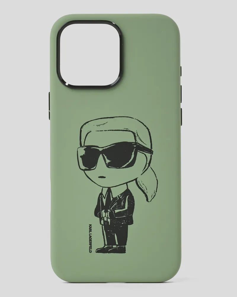 Karl Lagerfeld Ikon Schutzhülle Für Iphone 16 pro max Mit Graffiti, Mann, Khaki, Größe Khaki
